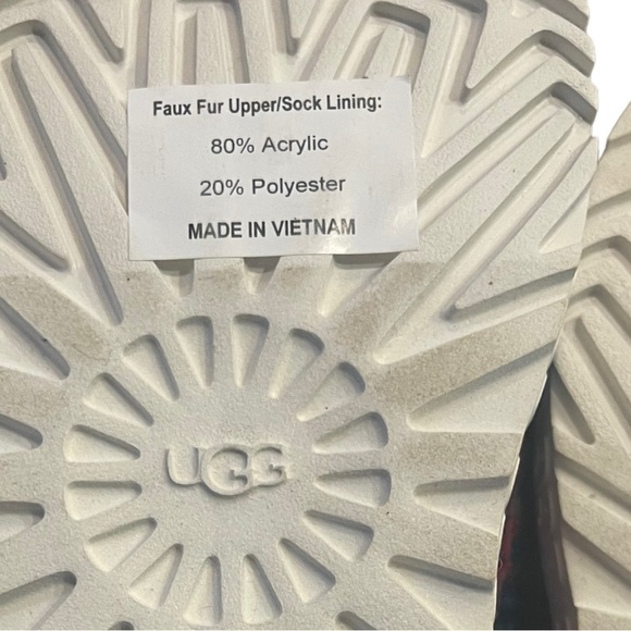 UGG "Pixelate Print" Rainbow Colored/Multicolored Plush Fuzzy Slipper Slides - Picture 8 of 11